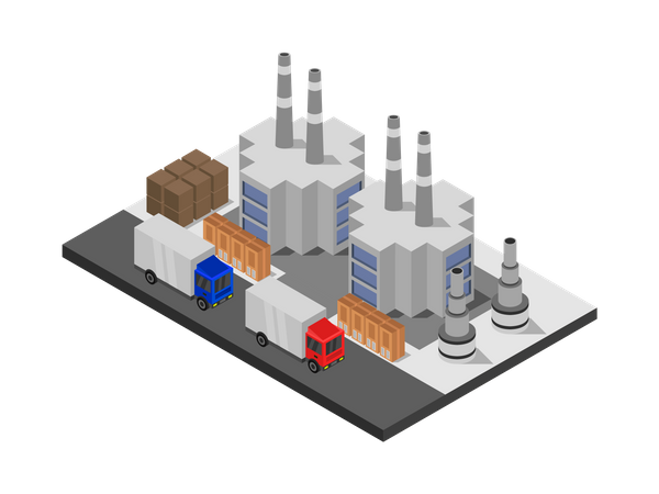 Production factory Illustration
