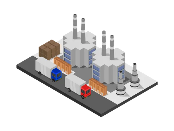 Production factory  Illustration