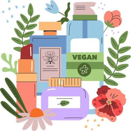 Producto cosmético vegano  Ilustración