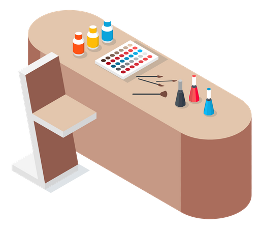 Producto cosmético en la mesa  Ilustración