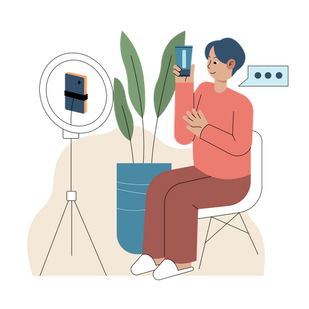 Producto de revisión de influencers  Ilustración
