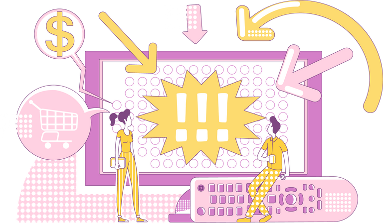 Productos de promoción en televisión.  Ilustración