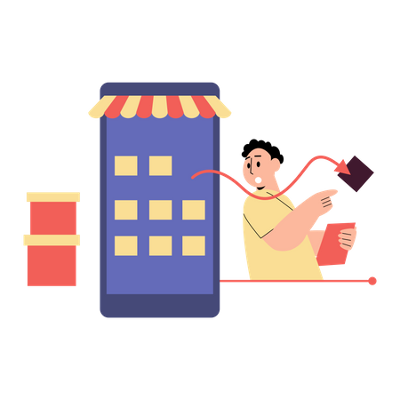 Products Selling at online stores Illustration