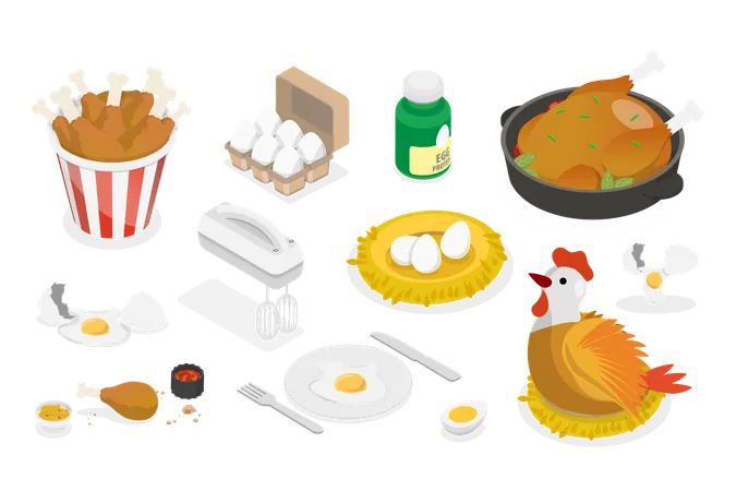 Produits à base de poulet  Illustration