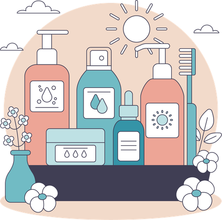 Produits de soins de beauté  Illustration