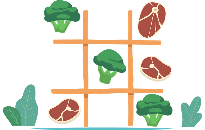 Produits sains et malsains  Illustration
