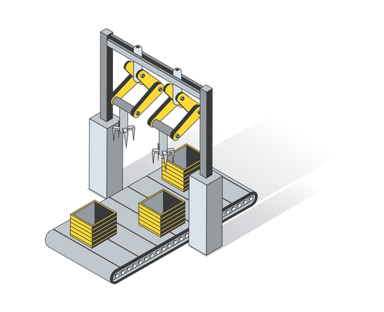 Fließband  Illustration