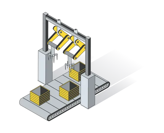 Fließband  Illustration