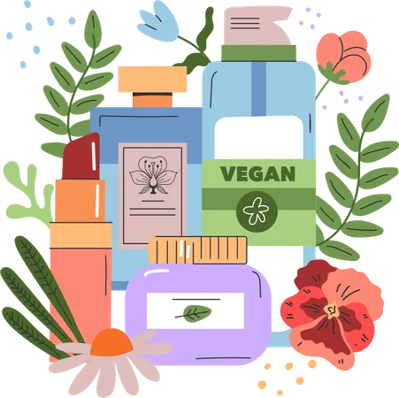 Produto cosmético vegano  Ilustração