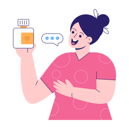 Produto de revisão de mulher  Ilustração