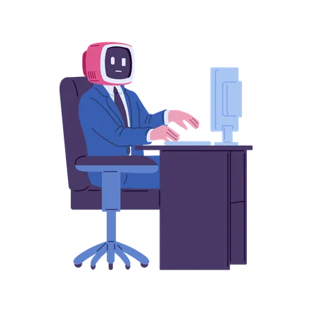 Profesionales de la IA en el trabajo  Ilustración