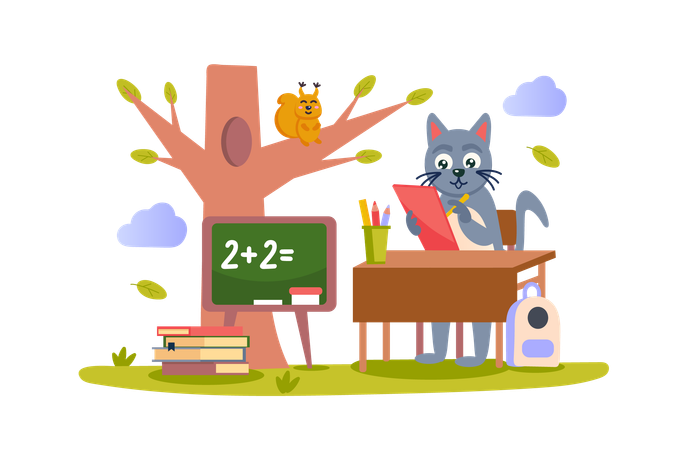 Profesor dando tarea  Ilustración