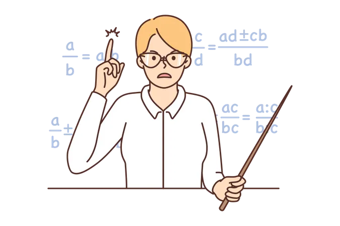 Profesor enseñando matemáticas  Illustration