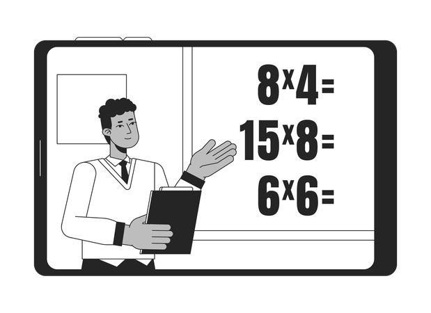 Profesor explica matematicas  Ilustración