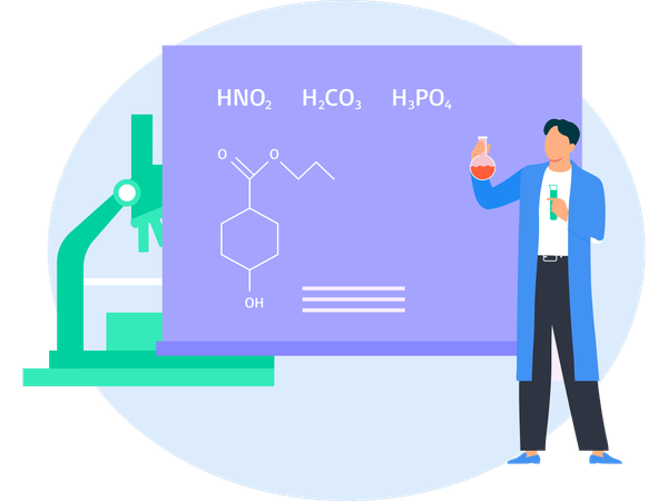 Profesor enseñando química  Illustration