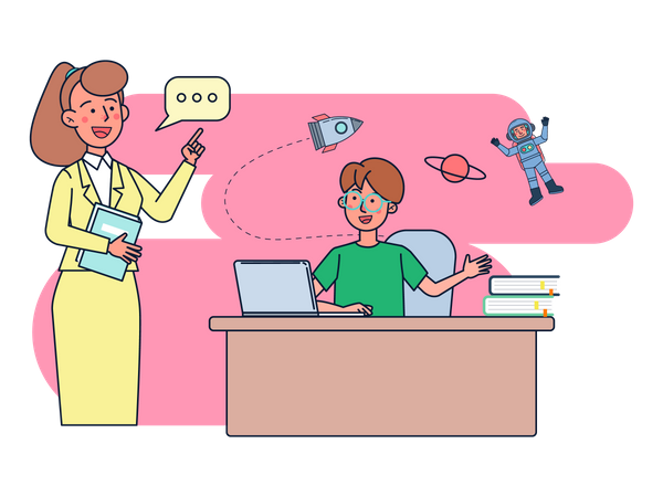 Professeur enseignant les sciences  Illustration