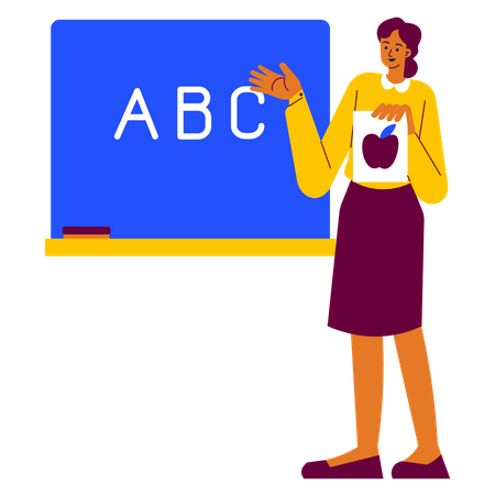 Enseignant enseignant les alphabets  Illustration