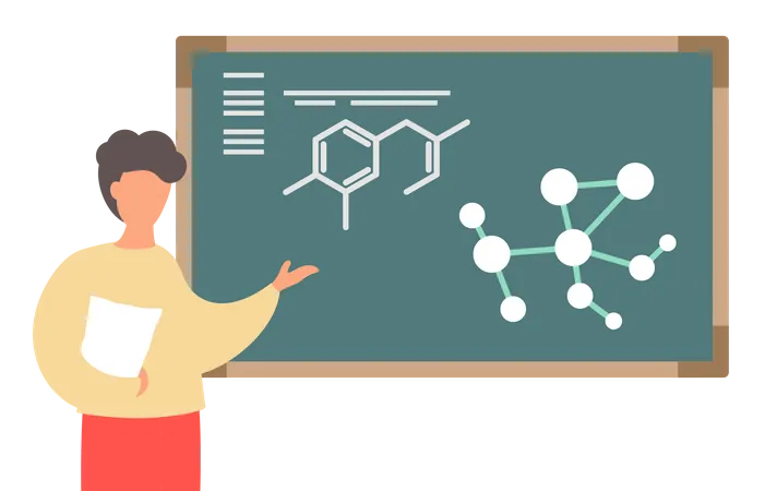 Professeur enseignant la chimie  Illustration