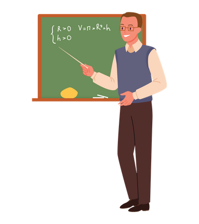 Professeur enseignant les mathématiques  Illustration