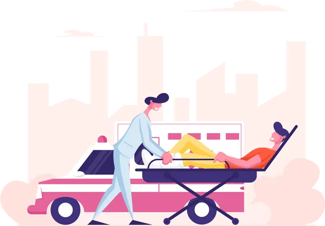 Personnel médical d'ambulance Prestation de services  Illustration