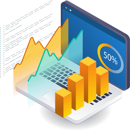 Professional analysis business computer  Illustration