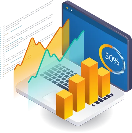 Professional analysis business computer  Illustration