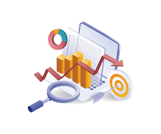 Professional analytical seo optimization business target Illustration