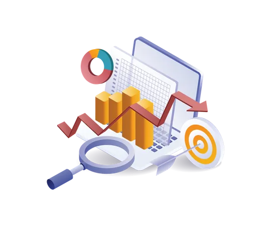 Professional analytical seo optimization business target  Illustration