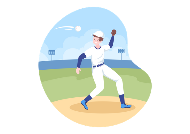 Professional Baseball Player Illustration