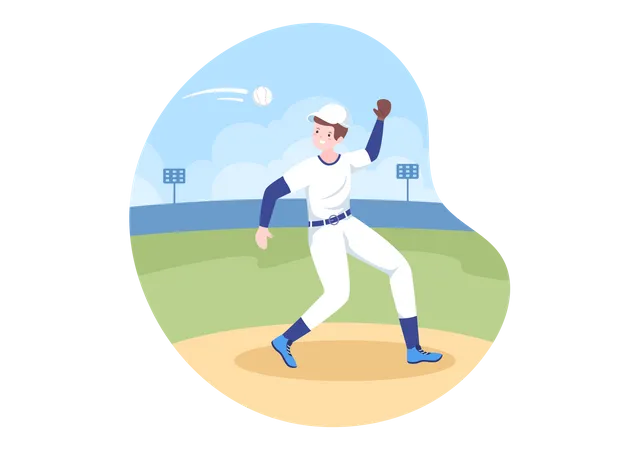 Professional Baseball Player Illustration