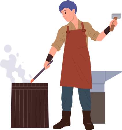 Professional blacksmith worker  Illustration