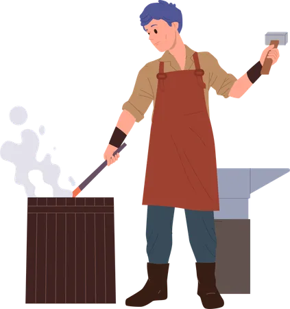 Professional blacksmith worker  Illustration