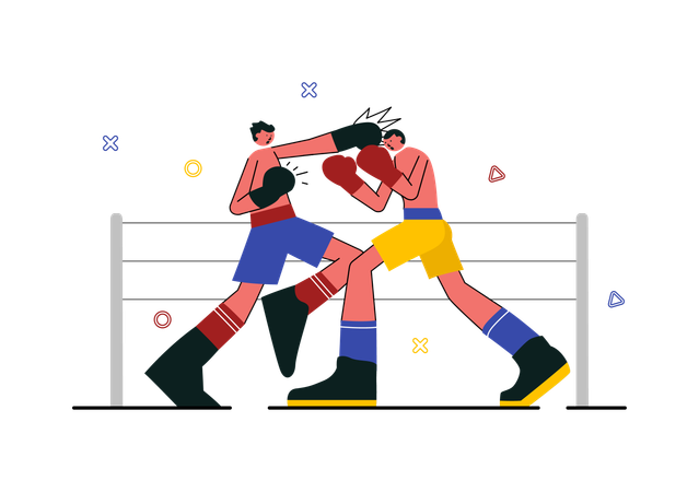 Professional boxers participating in match  Illustration