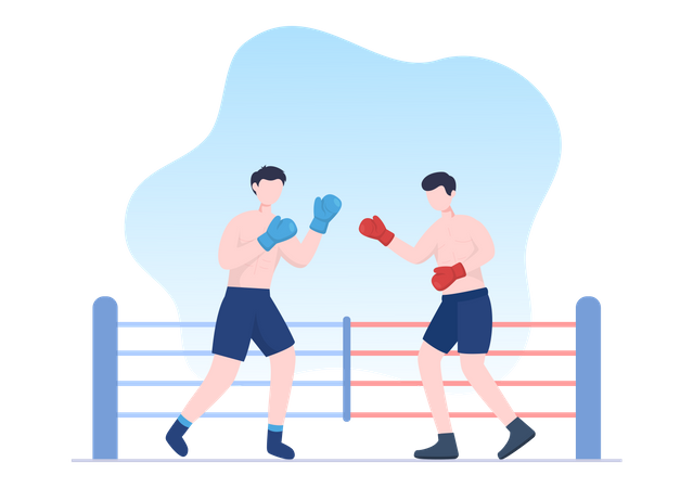 Professional Boxing Match Illustration