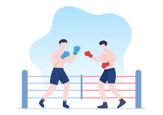 Professional Boxing Match Illustration