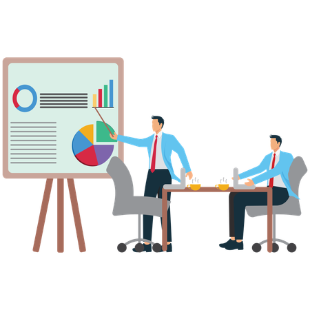 Professional Business Presentation showing market data  Illustration