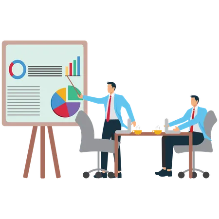 Professional Business Presentation showing market data  Illustration
