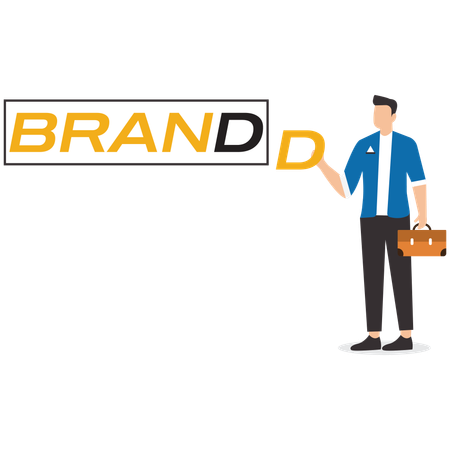 Professional businessman builds a brand  Illustration