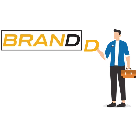 Professional businessman builds a brand  Illustration