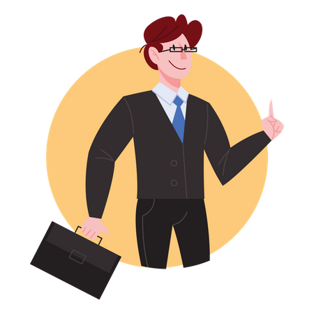 Professional businessman with briefcase Illustration