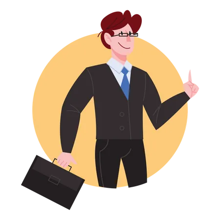 Professional businessman with briefcase Illustration