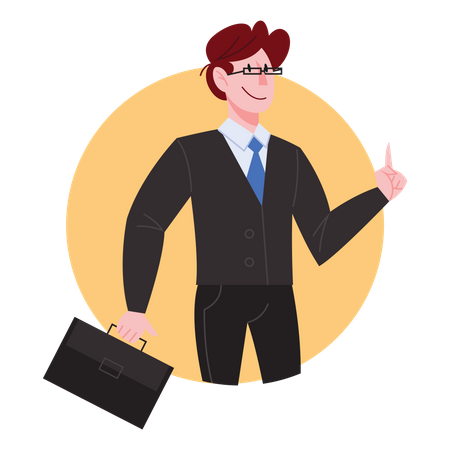 Professional businessman with briefcase  Illustration