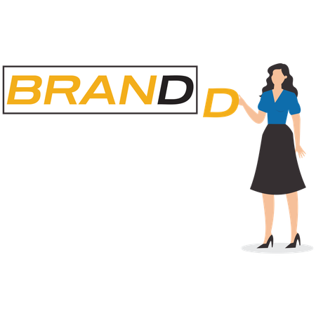 Professional businesswoman builds a brand  Illustration