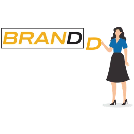 Professional businesswoman builds a brand  Illustration