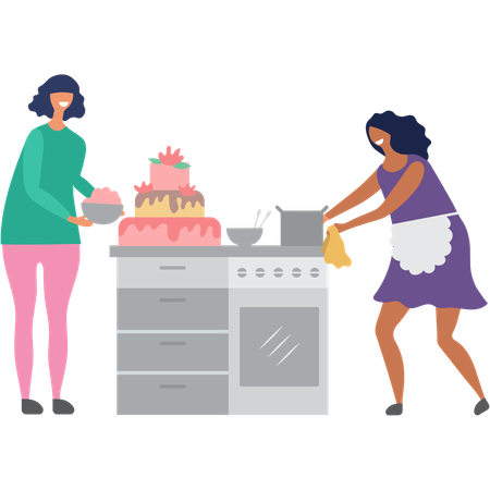 Professional cake makers  Illustration