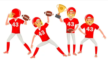 American Football Man Player Illustration Pack