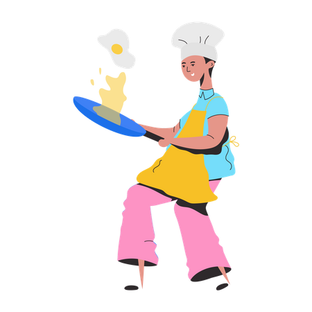 Professional Chef making food  Illustration