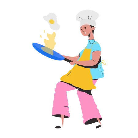 Professional Chef making food  Illustration