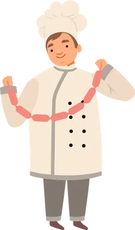 Cook Characters Chef Kitchen Cooking Various Tasty Food Illustration