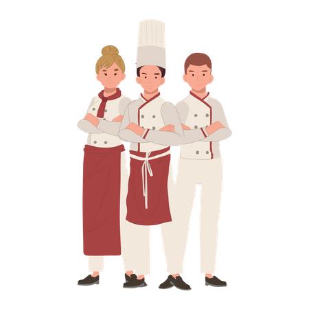 Professional Chef Team  Illustration